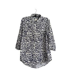 Chicos Chico's  Non -Iron 3/4 Sleeve Collared Classic Chic  Unique Size 1 (8-10)